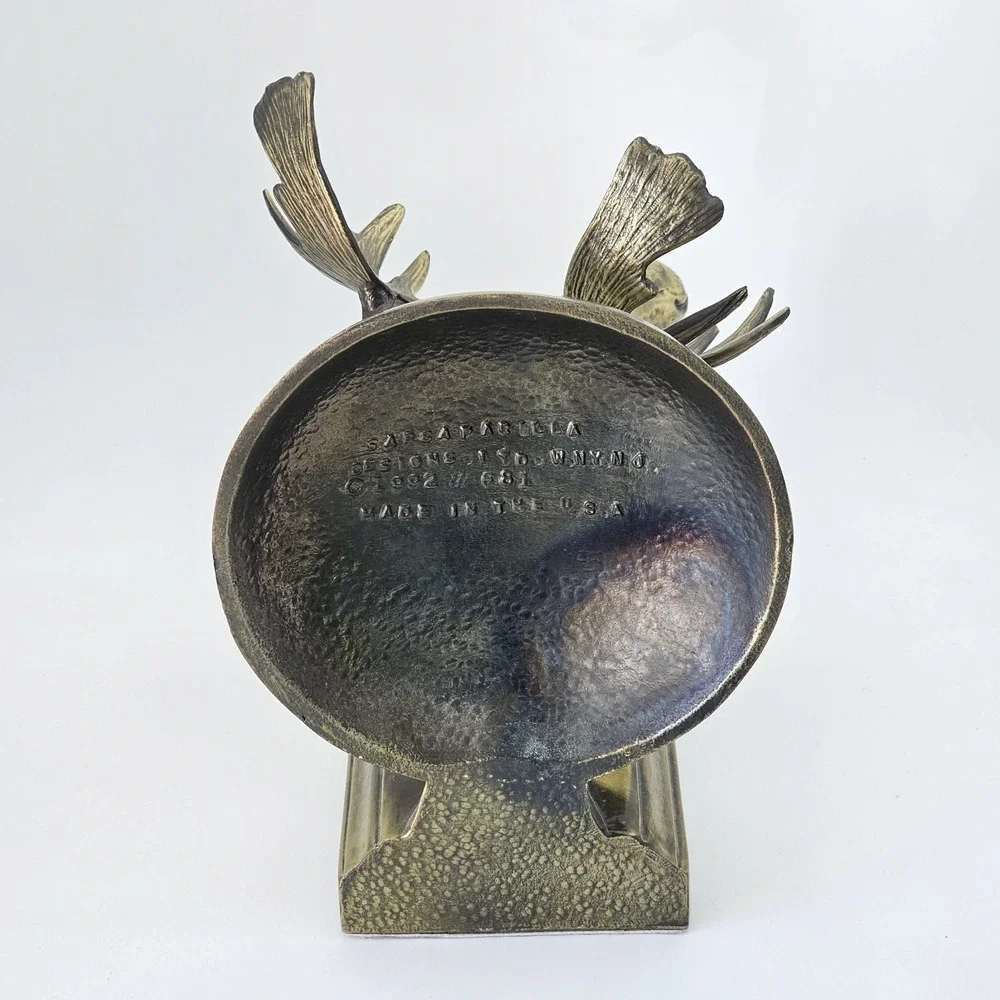 Bookend Frank Sarsaparilla Brass 1992 Moose & Globe Vintage Collectible Bookend